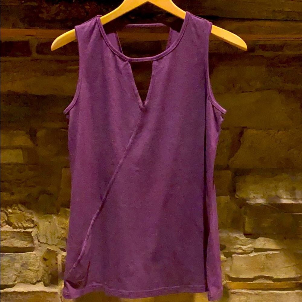 Woman’s purple tank top